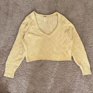 Free People Tan Knit Sweater